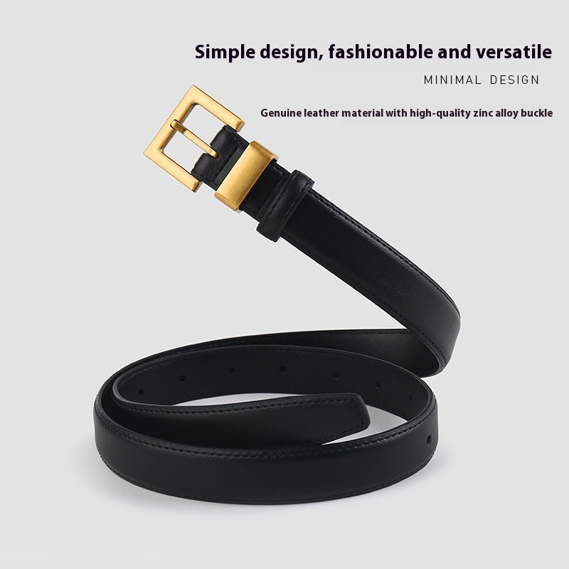 Women's High-grade Soft Fashion All-match Leather Pin Buckle Black Wide Belt Women's High-grade Soft Fashion All-match Leather Pin Buckle Black Wide Belt